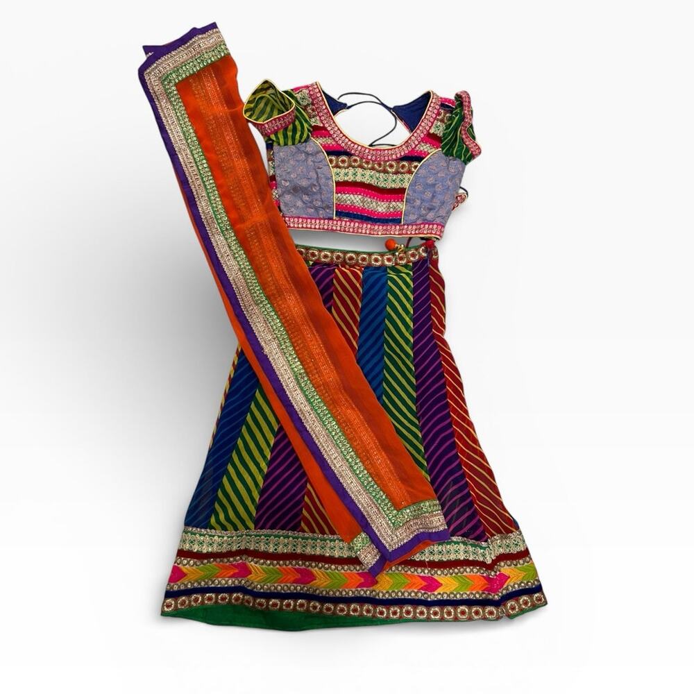 Indian Choli Dress Little Girl multi color festival Garba Diwali